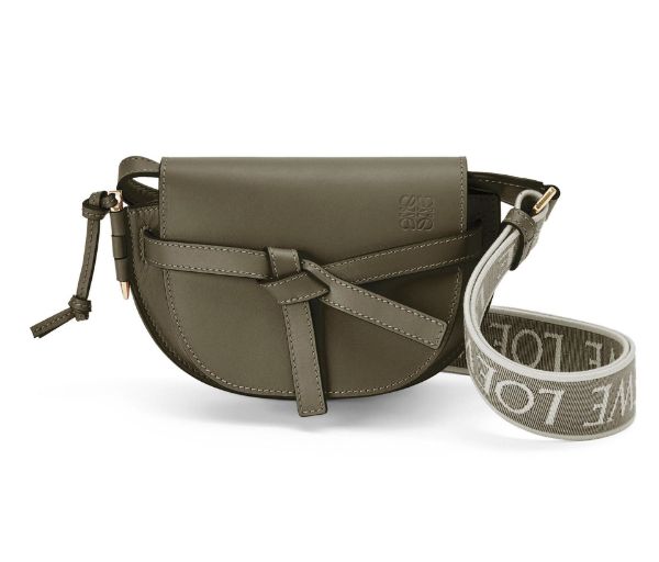 LOEWE Mini Gate Dual bag in soft calfskin and jacquard
