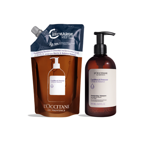 L'OCCITANE Gentle & Balance Shampoo 50ml + Refill 500ML Set