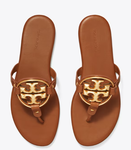 Tory Burch MILLER SOFT METAL LOGO SANDAL