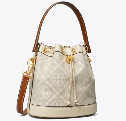 TORY BURCH T MONOGRAM BUCKET BAG