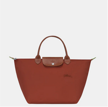 Load image into Gallery viewer, LONGCHAMP Le Pliage Green M Handbag Black - Recycled canvas
