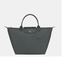 Load image into Gallery viewer, LONGCHAMP Le Pliage Green M Handbag Black - Recycled canvas
