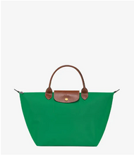 Load image into Gallery viewer, LONGCHAMP Le Pliage Green M Handbag Black - Recycled canvas
