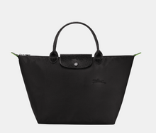 Load image into Gallery viewer, LONGCHAMP Le Pliage Green M Handbag Black - Recycled canvas
