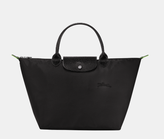 LONGCHAMP Le Pliage Green M Handbag Black - Recycled canvas