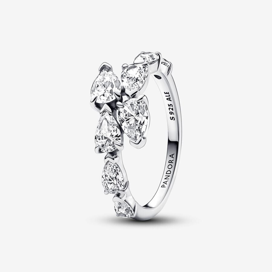 PANDORA Sparkling Overlapping Band Ring