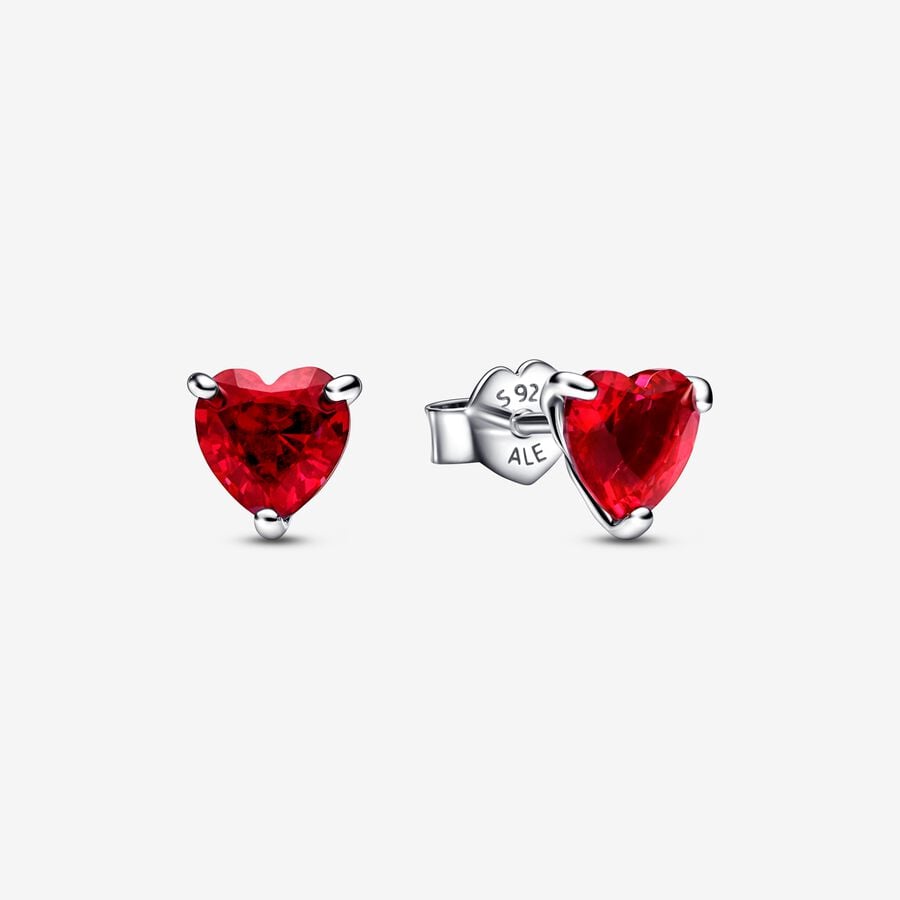 PANDORA Red Heart Stud Earrings