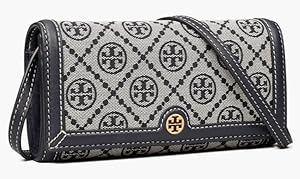 Tory Burch T Monogram Jacquard Chain Wallet  Tory Navy