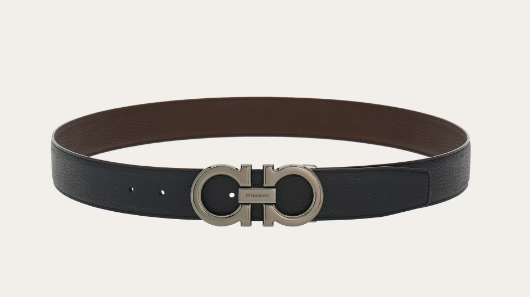 S. FERRAGAMO Reversible and adjustable Gancini belt