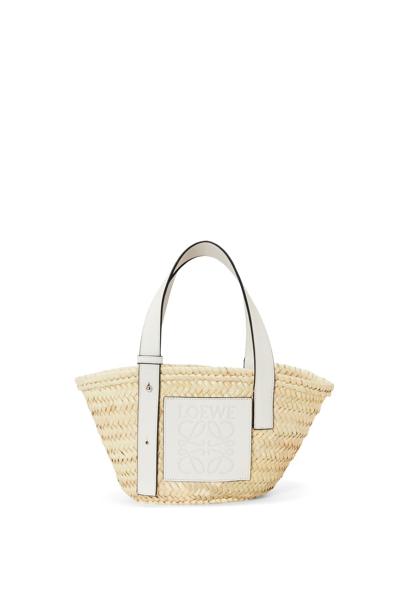 LOEWE Small Basket bag in palm leaf and calfskin