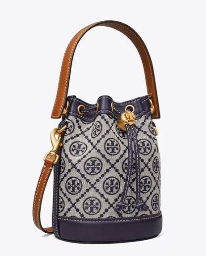 TORY BURCH MINI T MONOGRAM BUCKET BAG