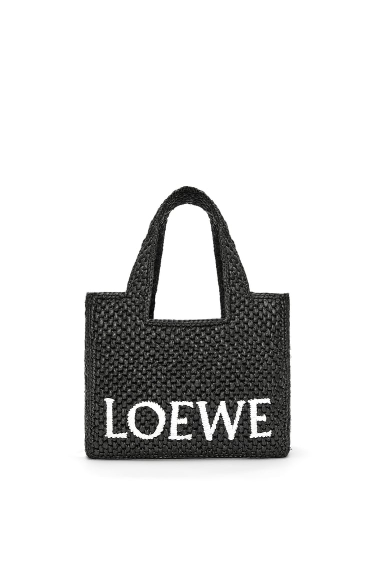 LOEWE Small Loewe Font Tote in raffia