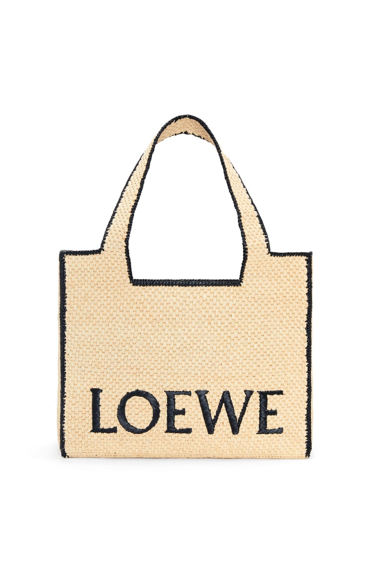 LOEWE Large Loewe Font tote in raffia