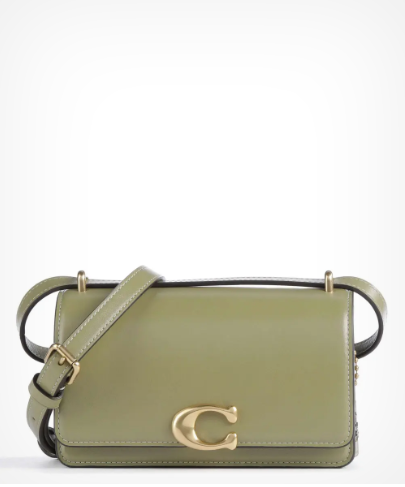 COACH Bandit Crossbody bag fine grain leather olive-green