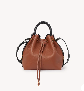 Chloe Marcie bucket bag in grained leather Grained calfskin Tan