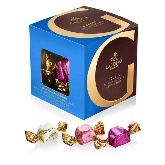 Dark Chocolate Assortment G Cube Box, 22 pcs