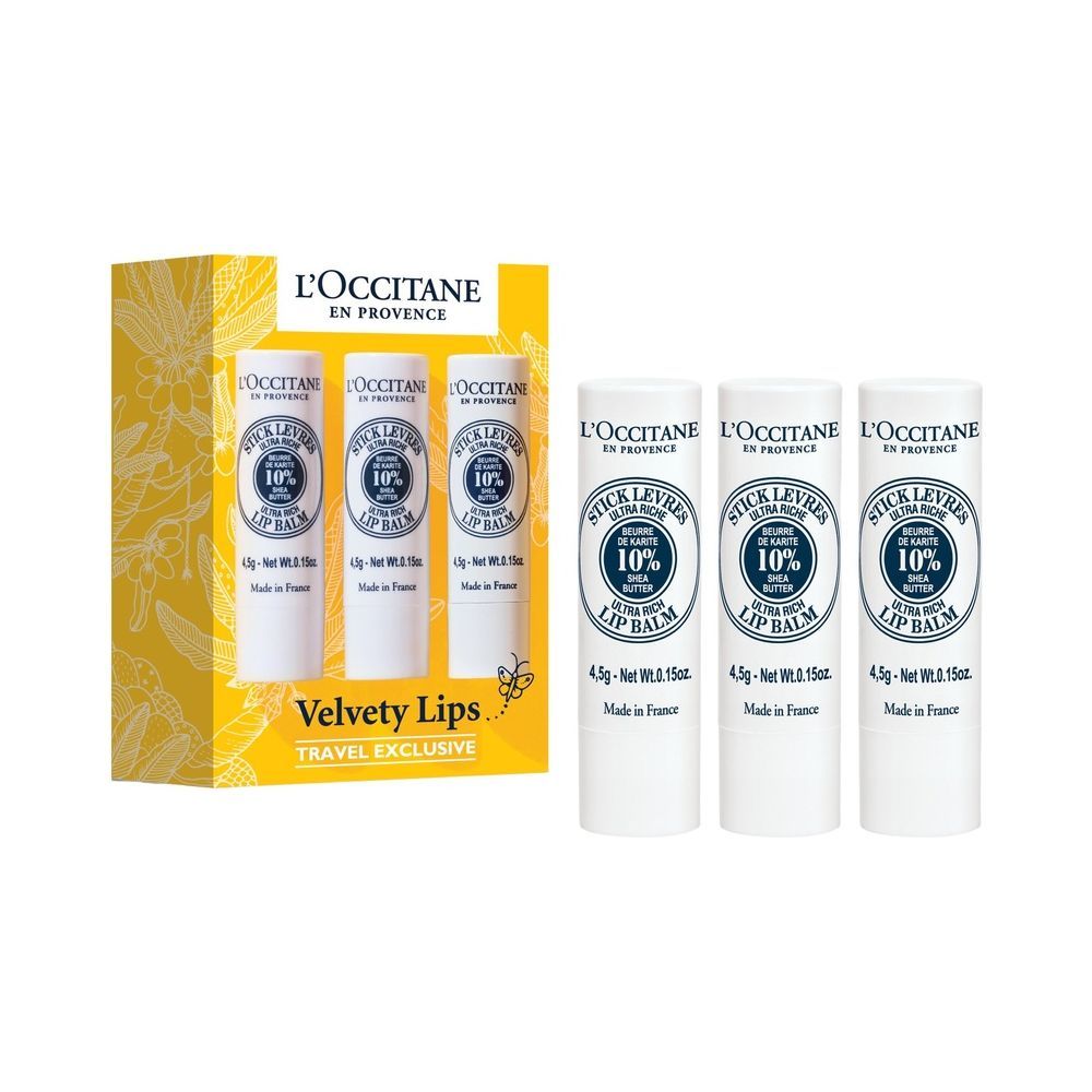L'OCCITANE Velvety Lips 3 x 4.5g