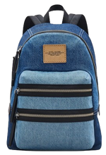 Load image into Gallery viewer, Marc Jacobs The Biker Colorblock Denim Backpack
