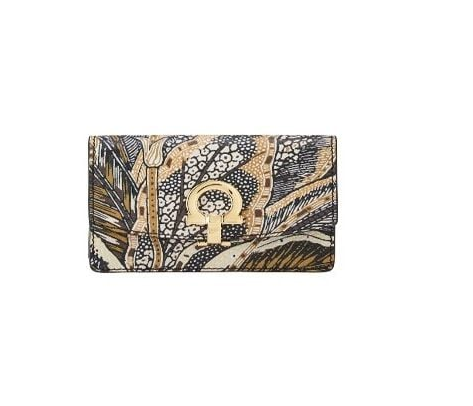 FERRAGAMO Gancini Printed Stampa Batik Card Case