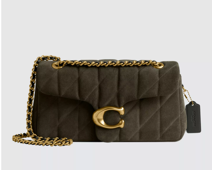Coach Tabby Quilted Suede Shoulder Bag