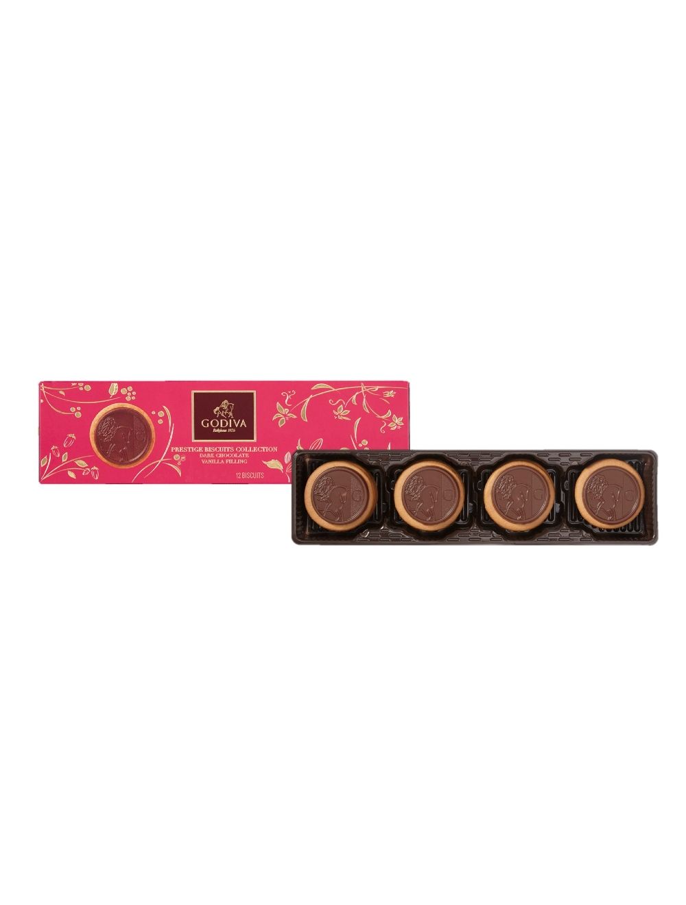 GODIVA Dark Chocolate with Vanilla Filling Biscuits 12pcs