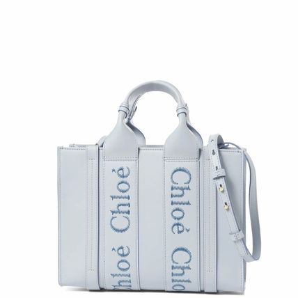 Chloe Woody small tote bag Graceful Blue