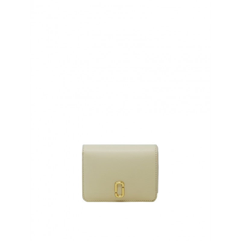 MARC JACOBS WHITE LEATHER THE MINI COMPACT WALLET