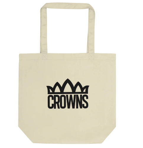 CROWNS GUAM LOGO CANVAS TOTE-WHITE