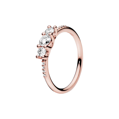 PANDORA Ring Rose with 3 claw-set and 8 bead-set 186242CZ