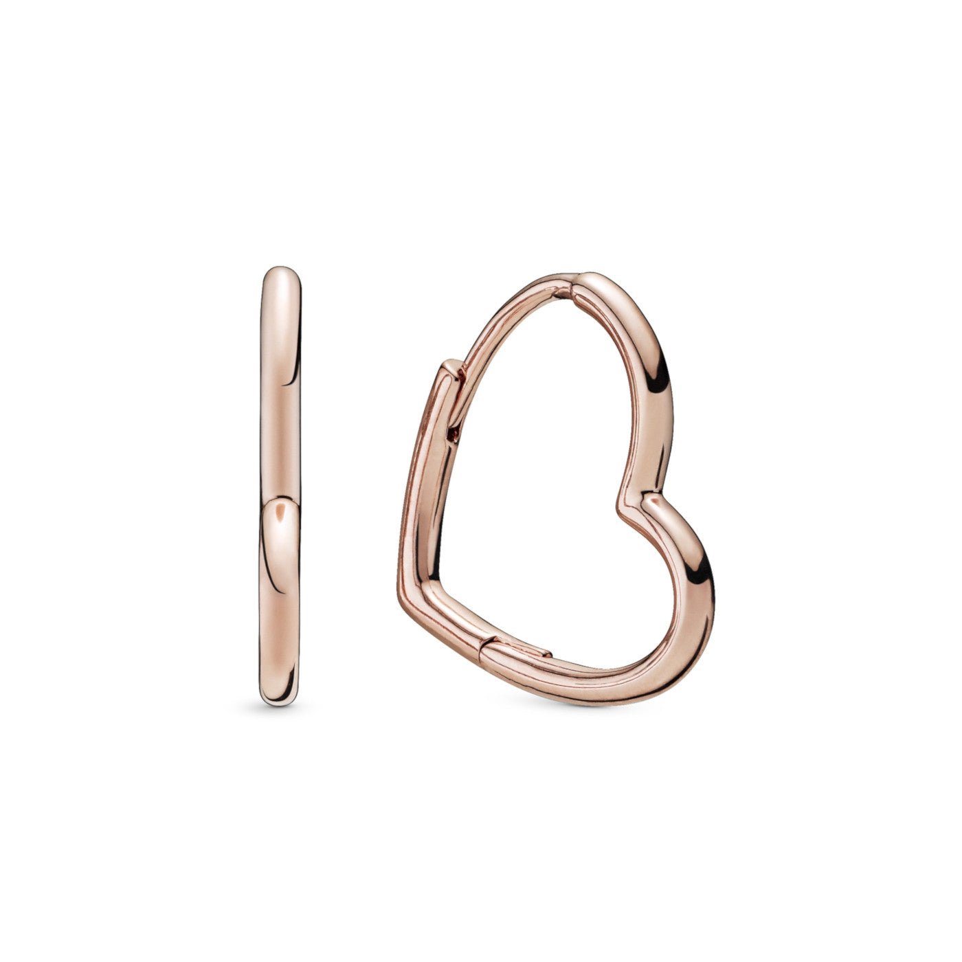 Pandora Small asymmetric heart Rose hoop earrings 288307