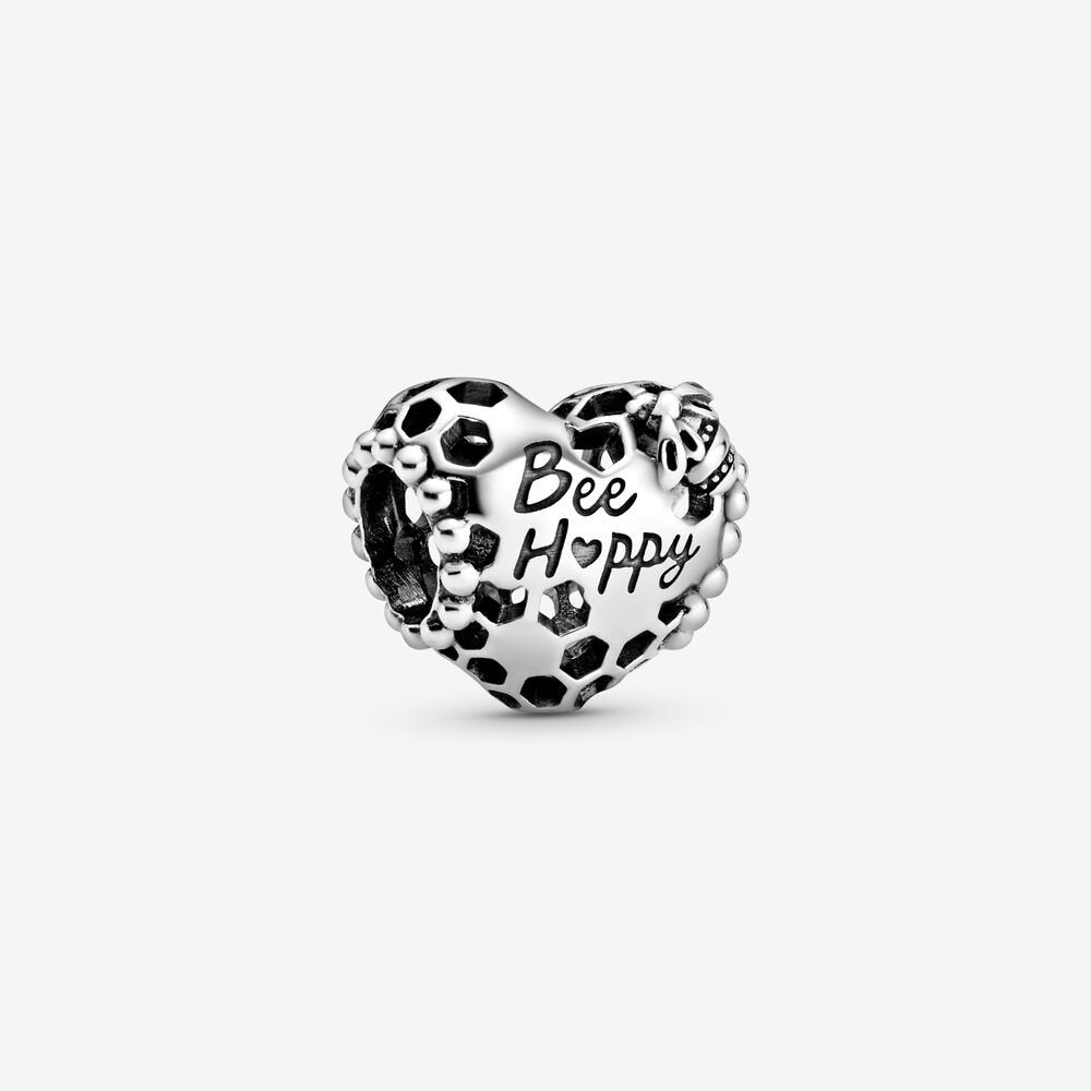 Pandora Honeycomb and heart sterling silver charm 798769C00