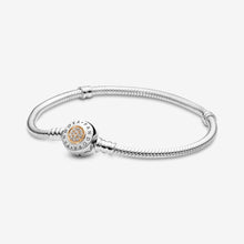 Load image into Gallery viewer, PANDORA Moments Logo Clasp Snake Chain Bracelet 590741CZ
