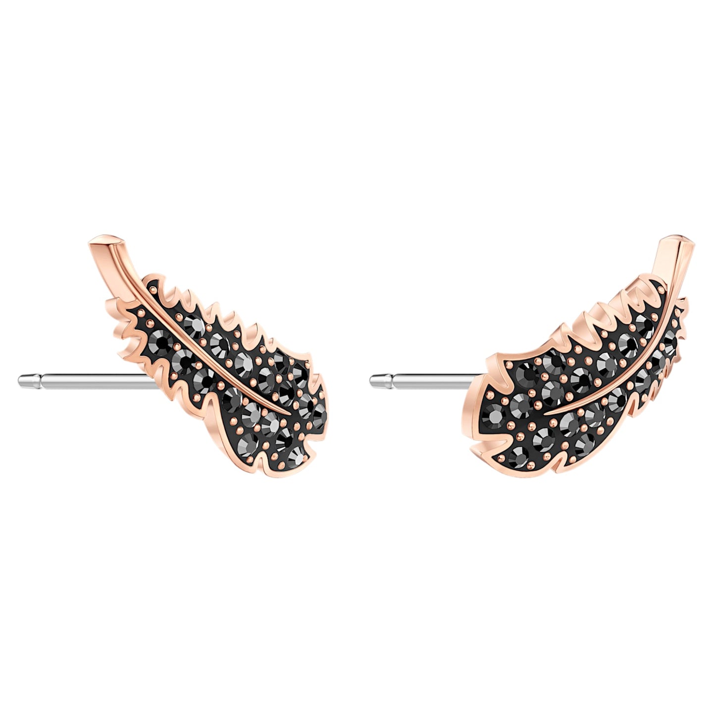 SWAROVSKI Naughty Black Rose-gold Pierced Earrings 5509722