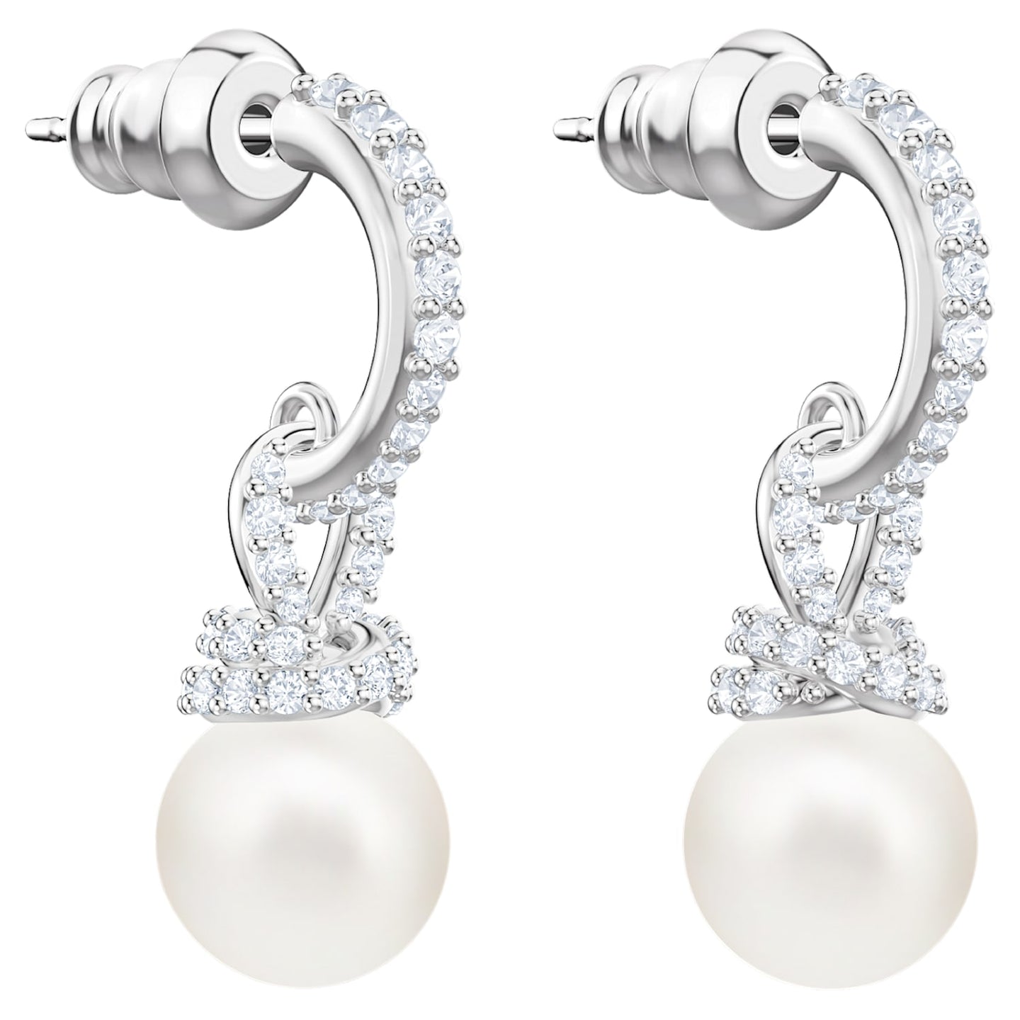 SWAROVSKI Orignally Pierced Earrings, White, Rhodium plated 5461080
