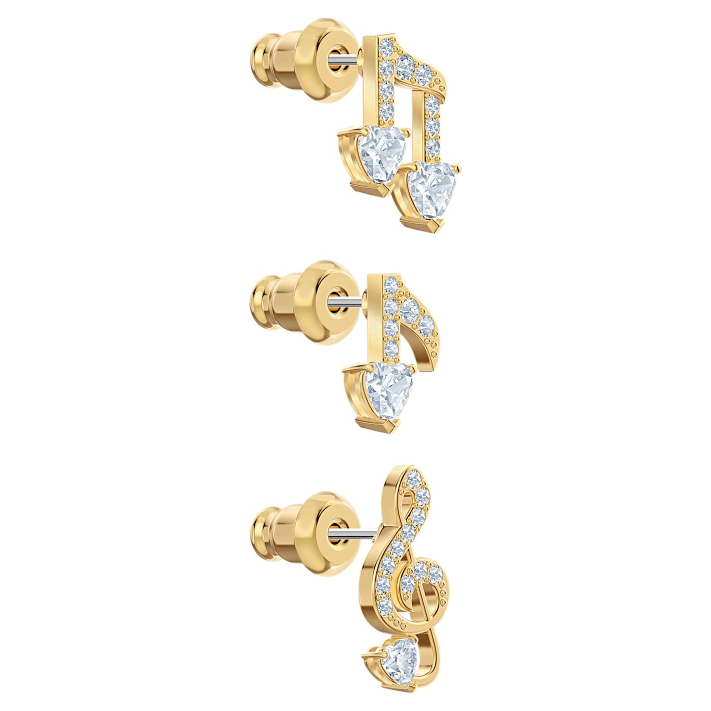 SWAROVSKI Pleasant White, Gold Pierced Earrings Set 5491659